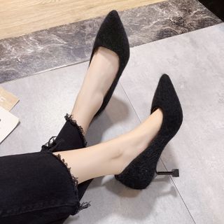 furry high heel shoes