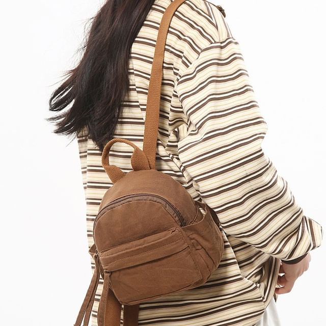 Milha-Plain Canvas Backpack