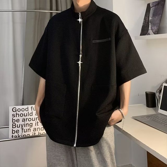 Urtishia-Elbow Sleeve Zip Jacket