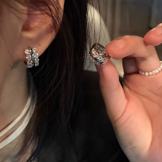 Dashiro-Rhinestone Hoop Earring