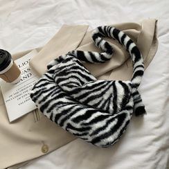 Tiff - Fluffy Zebra Print Shoulder Bag Tiff - Fluffy Zebra Print Shoulder Bag