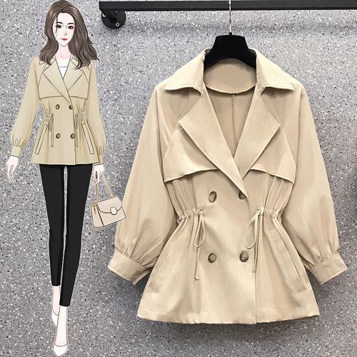 Peplum trench outlet coat