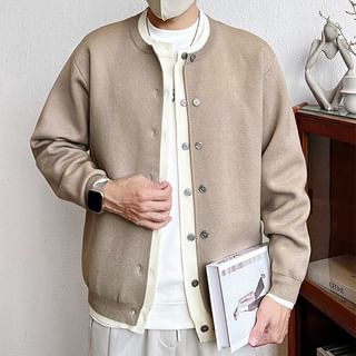 Zentrus-Crew Neck Mock Two Piece Cardigan