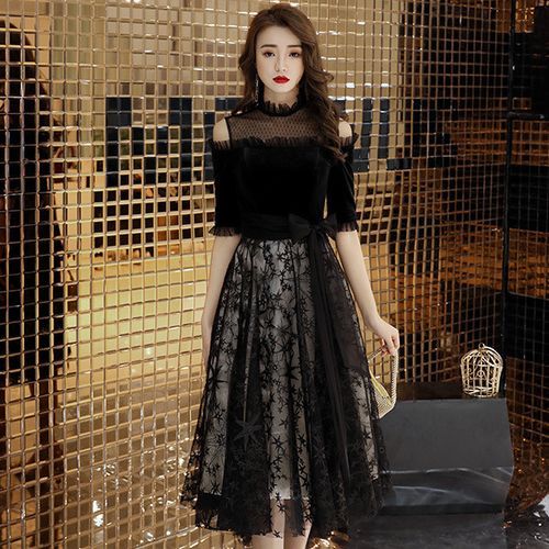 Mesh Long Tie Skirt Black Bottom