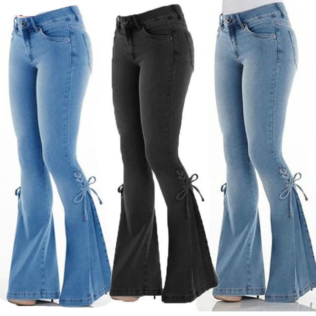 Low-Rise Bell Bottom Jeans