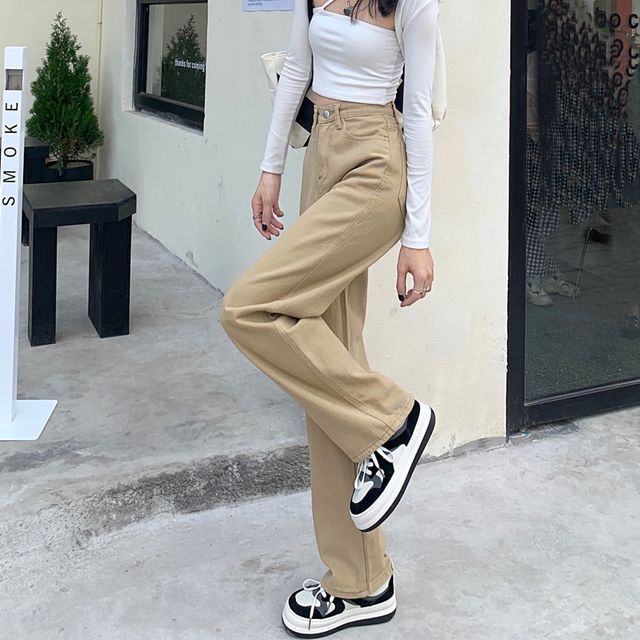 Everose-High Rise Wide Leg Jeans