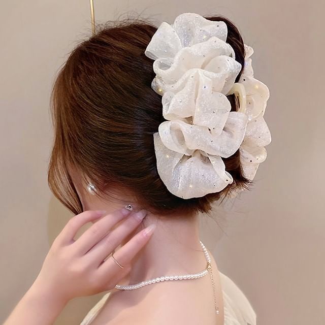 Poppin-Dotted Sheer Hair Clamp