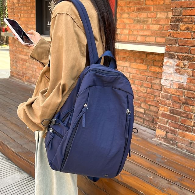HOVERUP-Plain Nylon Laptop Backpack