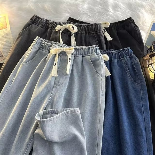 Wescosso-Mid Rise Washed Wide Leg Jeans