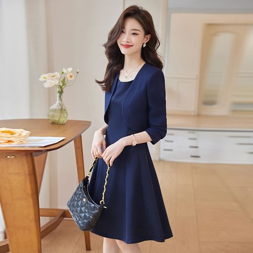 Ainu crop jacket sleeveless A-line dress Set (2色) XL_p0201141362.jpg
