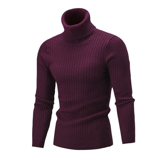 Aozora-Turtleneck Ribbed Knit Sweater