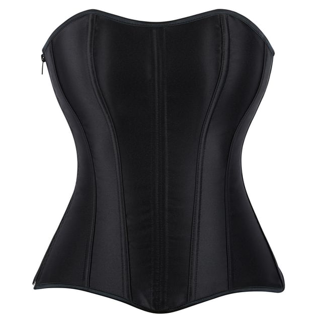Lady Citrus-Plain Satin Corset Top