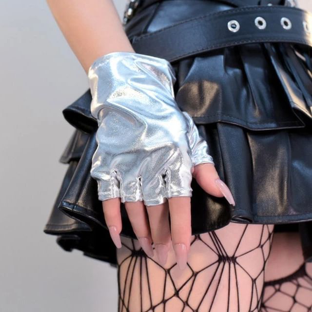Drexxiax-Patent Fingerless Gloves