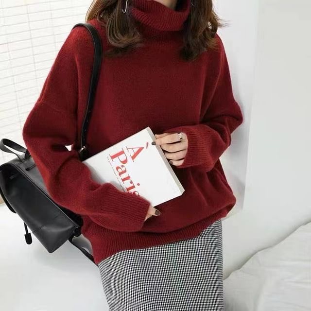 Ukiyo-Turtleneck Plain Sweater