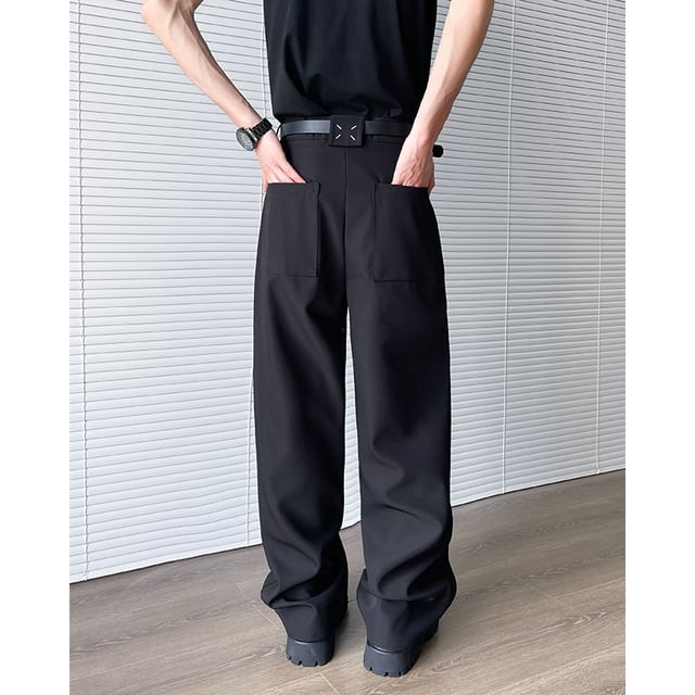 Plummie-High Waist Plain Wide Leg Pants