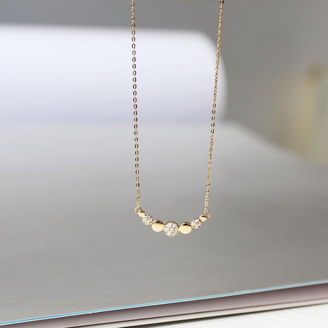 Phoenoa-Rhinestone Pendant Sterling Silver Necklace