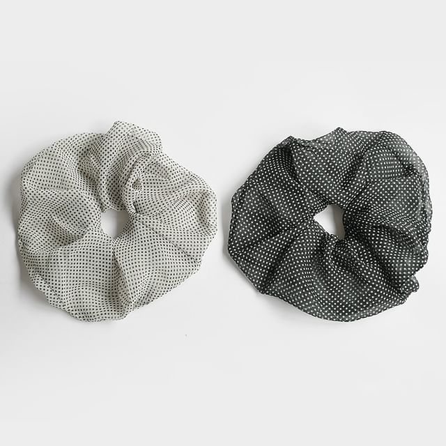 Koi Kawaii-Dotted Mesh Scrunchie