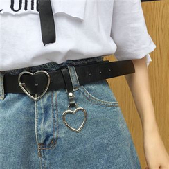 LINSI - Faux Leather Heart Buckle Belt