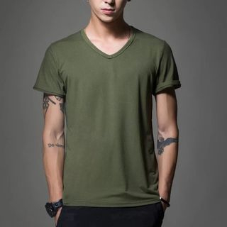 Acrius-Short-Sleeve Plain T-Shirt