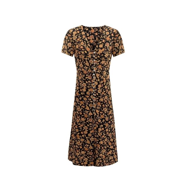knee length dresses for ladies Clydie White Floral Cap Sleeve Midi Dress - US 10 main image 1