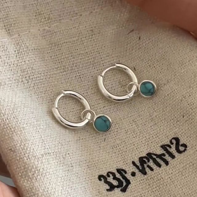 Panda Dama-Turquoise Huggie Earring