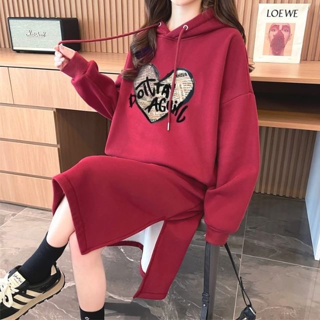 knee length dresses for ladies Women's Fleece Hooded Dress main image 0