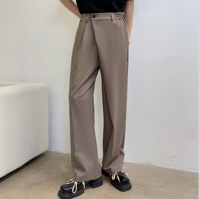 Bjorn-High Waist Plain Loose Fit Pants