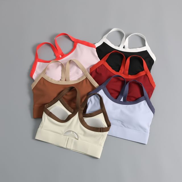 Runyz-Contrast Trim Sport Bra Top