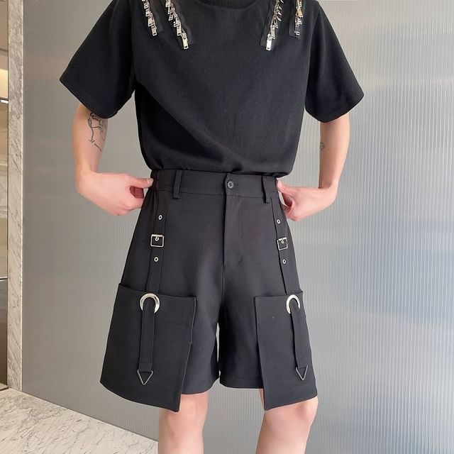 Bjorn-High Waist Plain Shorts