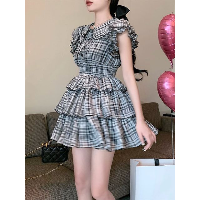 layered plaid dress Sassy Shortcake Plaid Perfection Dress