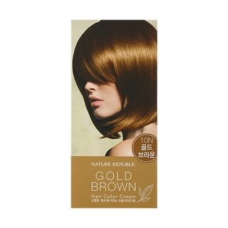 NATURE REPUBLIC - Hair & Nature Hair Color Cream (#10N Gold Brown): Hairdye 60g + Oxidizing Agent 60g + Hair Treatment 9g