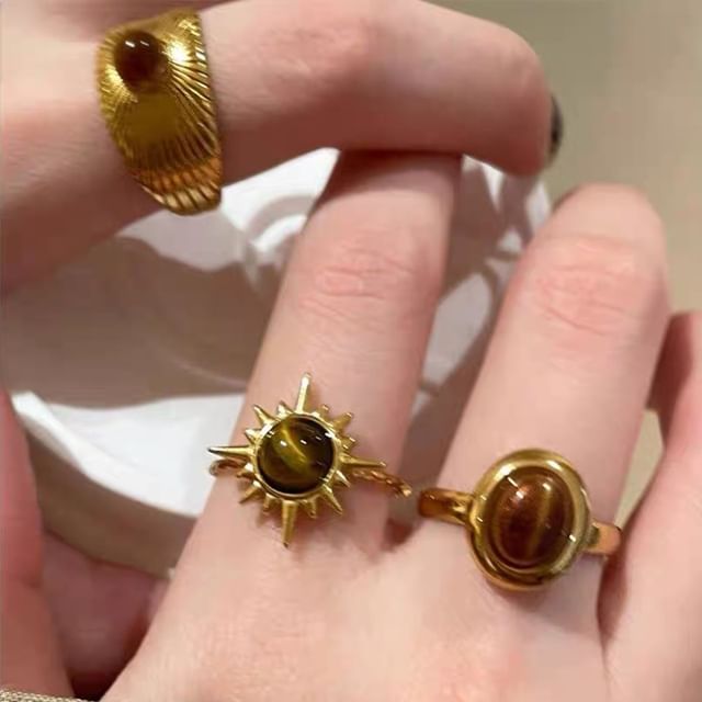 Seirios-Gemstone Metallic Ring