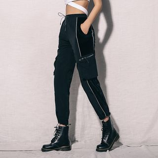high waisted cargo jogger pants
