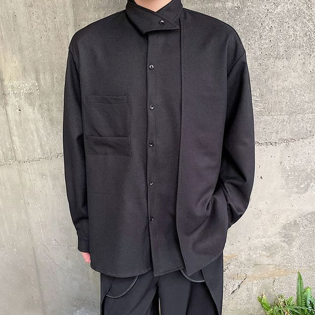 Bjorn-Long-Sleeve Plain Shirt