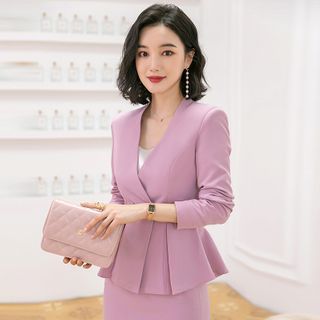 Leighlani - Double-Breasted Peplum Jacket / Pencil Skirt / Dress Pants / Set | YesStyle Leighlani - Double-Breasted Peplum Jacket / Pencil Skirt / Dress Pants / Set | YesStyle