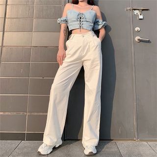 Sosana High-Waist Straight-Fit Pants | YesStyle