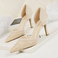Gottabe - Lace Pointed High Heel Pumps