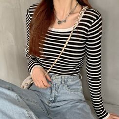 Cloud Nine - Long-Sleeve Striped Knit Top Cloud Nine - Long-Sleeve Striped Knit Top