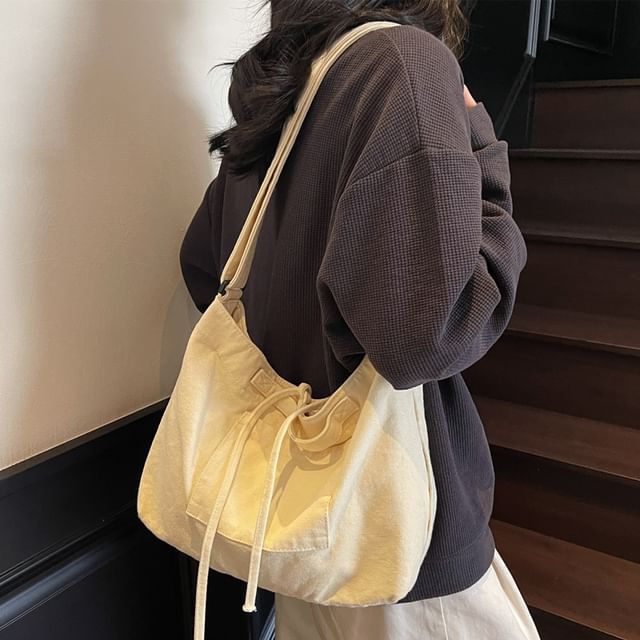 Melois-Plain Fabric Hobo Bag