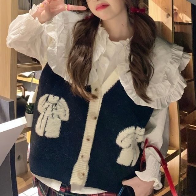 layered sweater blouse