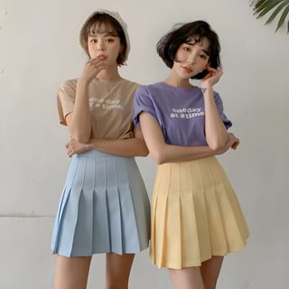 MERONGSHOP - Pleated Tennis Mini Skirt with Inset Shorts | YesStyle