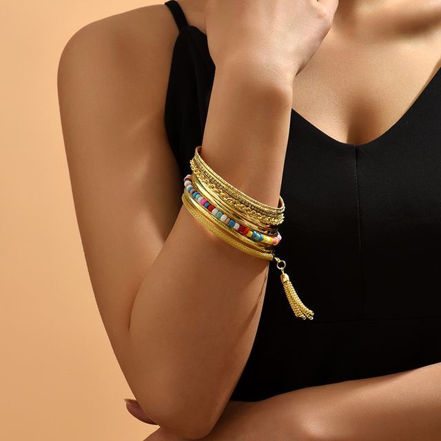 Drexxiax-Metallic Bangle Set