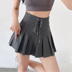 Flotto - High-Waist Slit Mini Pencil Skirt