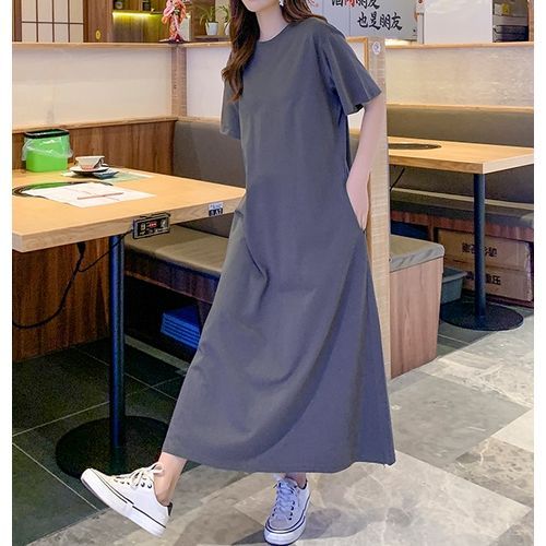 Elbow sleeve t shirt dress hotsell