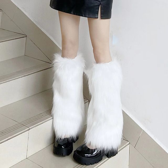 Whychunga - Faux Fur Leg Warmers (Various Designs) | YesStyle