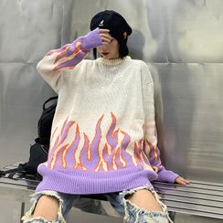 Sevilla - Flame Patterned Sweater Sevilla - Flame Patterned Sweater