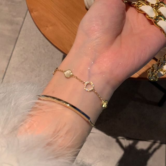 Jael-Gold Tone Bracelet Bangle Set