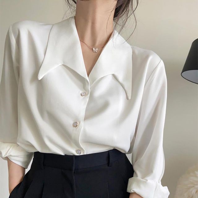 Everose-Plain Chiffon Shirt