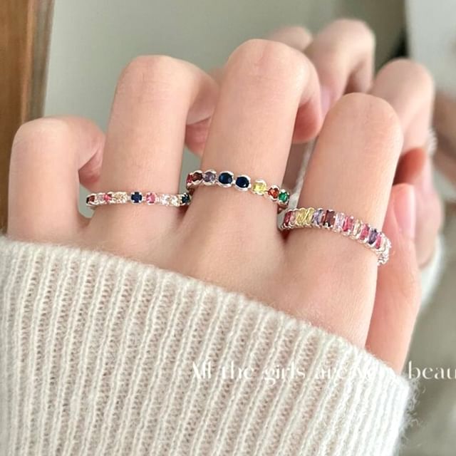 Gemsha-Gemstone Chain Detail Ring Various Design