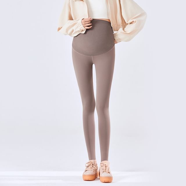 POKU-Maternity High Rise Plain Leggings